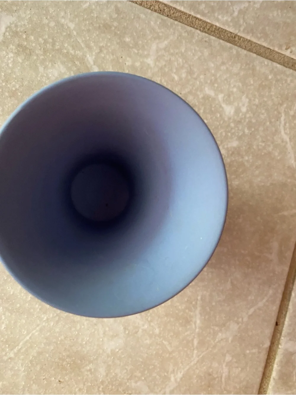 Vintage Wedgwood Pale Blue Jasperware Trumpet Vase - 1968 English Stoneware
